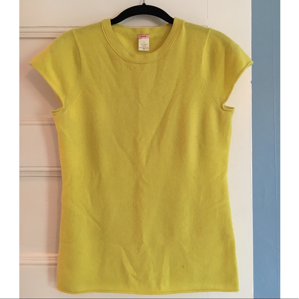 J. Crew Citrus Short Sleeved Cashmere T sz small